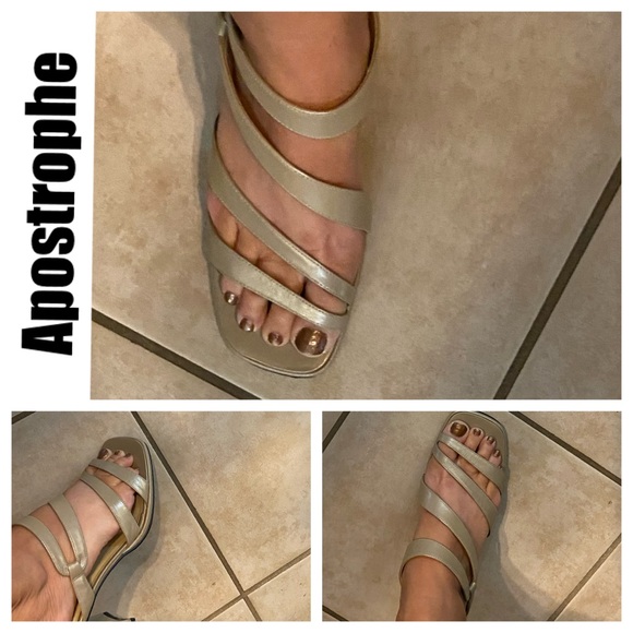 Apostrophe Moffet leather upper slide on heels. Size 9 1/2 - Picture 8 of 9